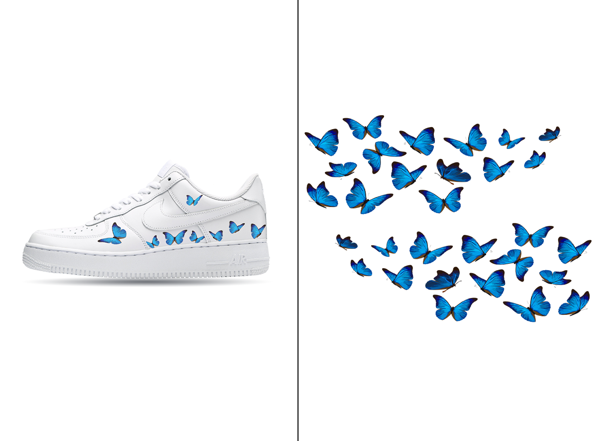 Blue Butterflies Shoe Wrap