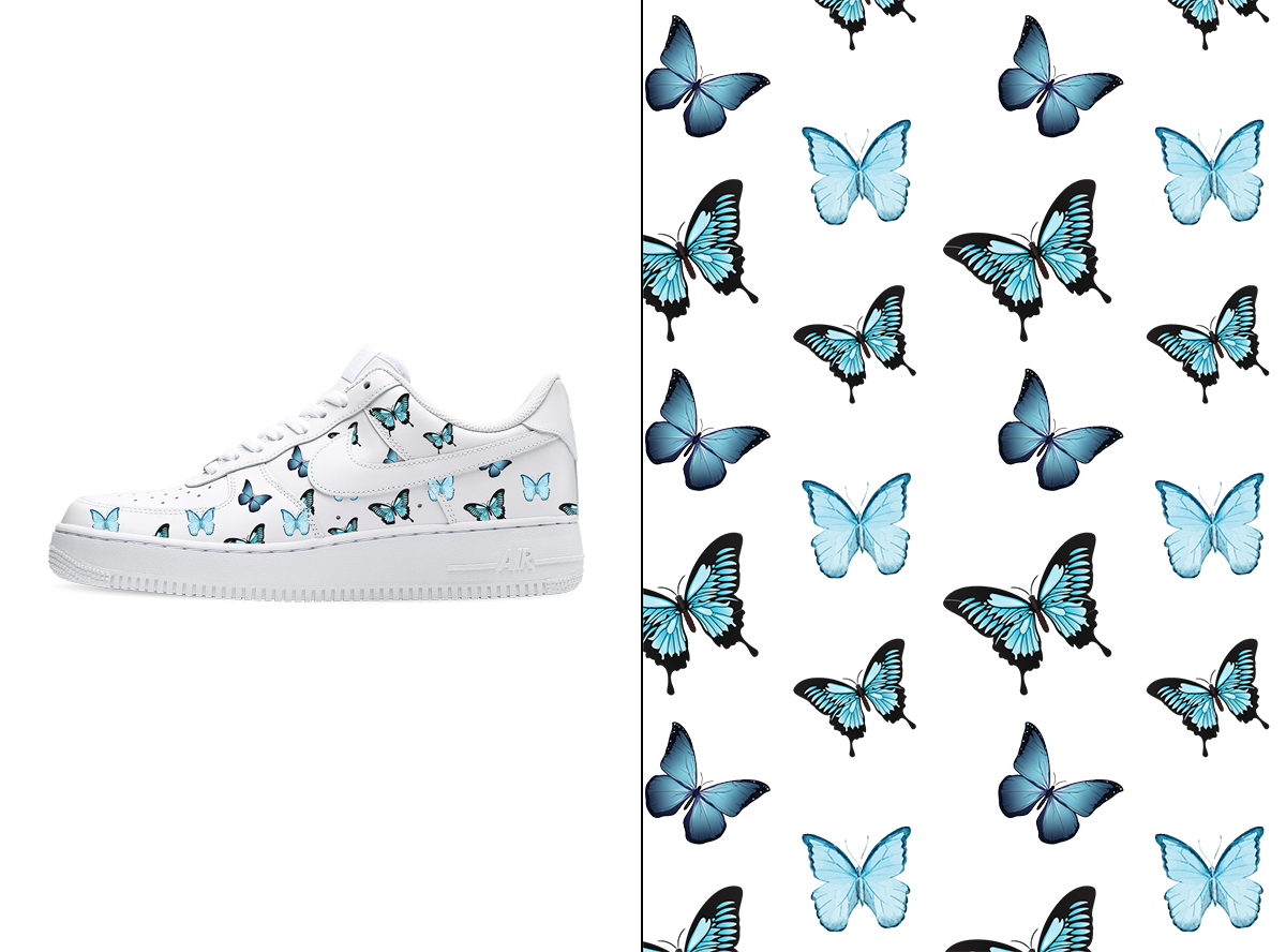 Butterfly Blue Pattern Shoe Wrap